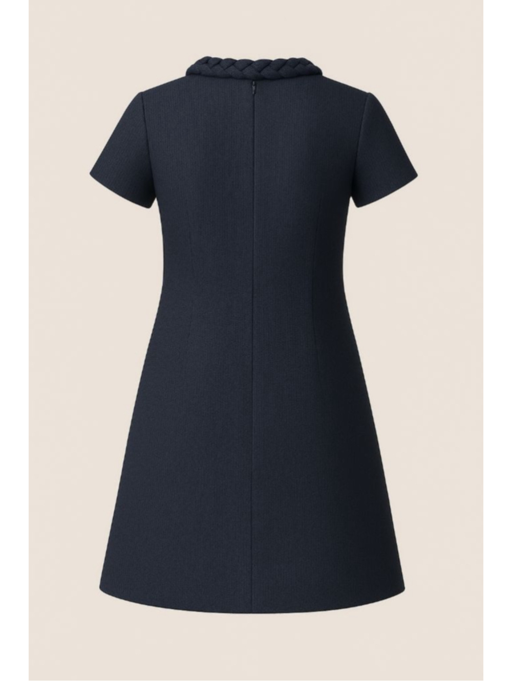 Navy Mini Dress with Golden-Silver Buttons Size Medium - Picture 8 of 9